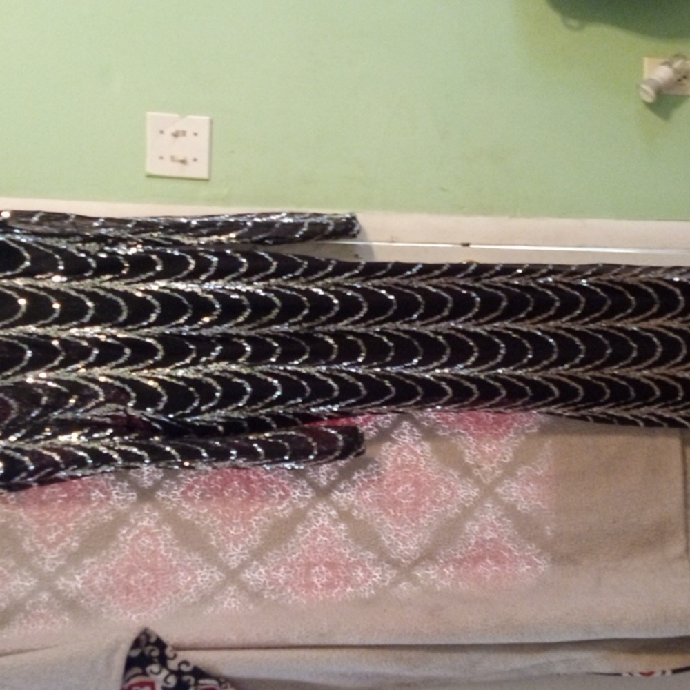 Black with silver sequins long dress